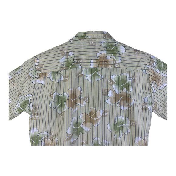 Kennington California Mens Hawaiian Shirt Large Tan Floral Camp Club Vintage - Picture 6 of 11